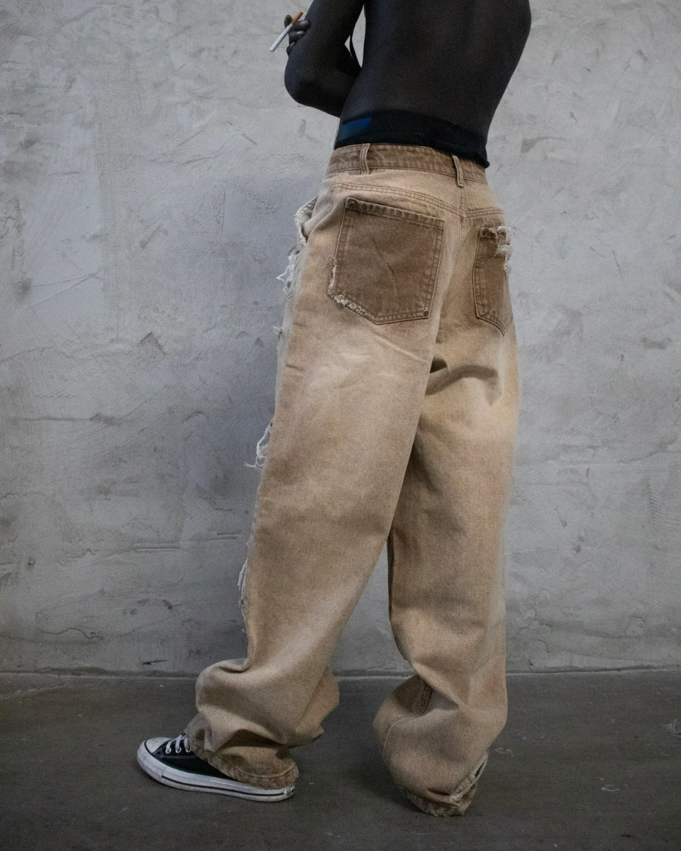 Faded Sand Baggy Jeans