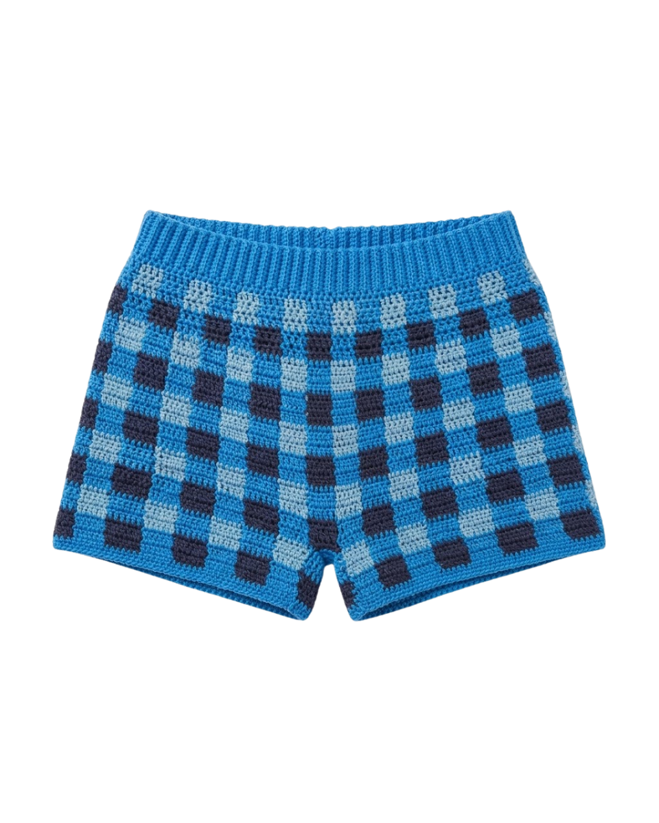 Crochet Gingham Shorts