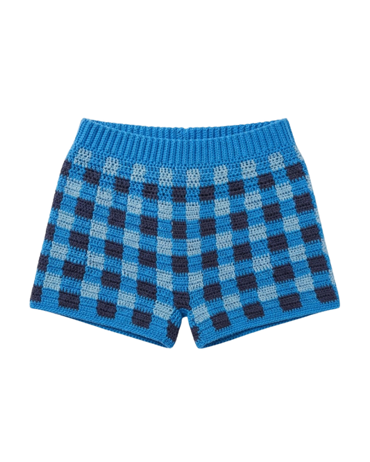 Crochet Gingham Shorts