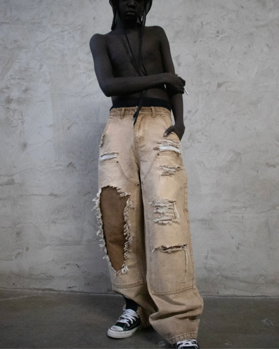 Faded Sand Baggy Jeans